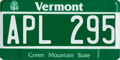 VT license plate APL295