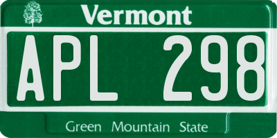 VT license plate APL298