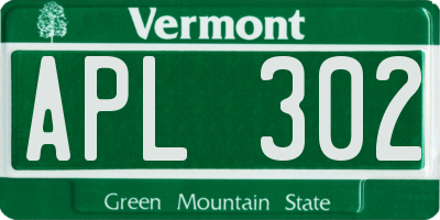 VT license plate APL302