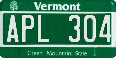 VT license plate APL304
