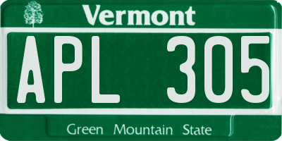 VT license plate APL305