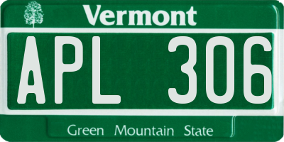 VT license plate APL306