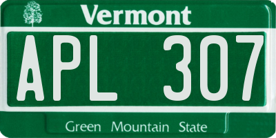 VT license plate APL307