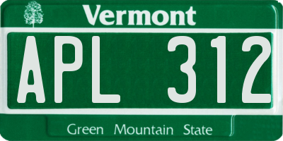 VT license plate APL312