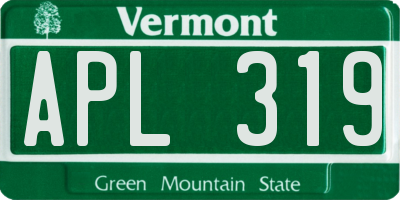 VT license plate APL319