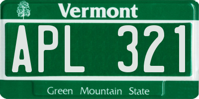 VT license plate APL321