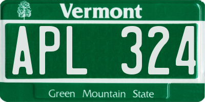 VT license plate APL324
