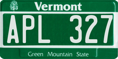 VT license plate APL327