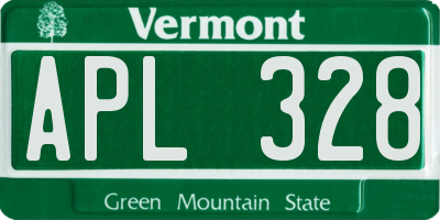 VT license plate APL328