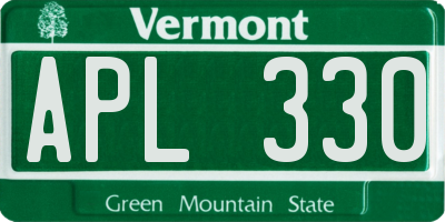 VT license plate APL330