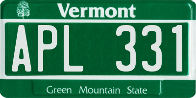 VT license plate APL331