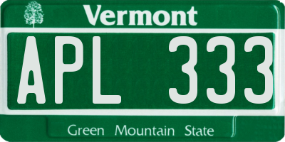 VT license plate APL333