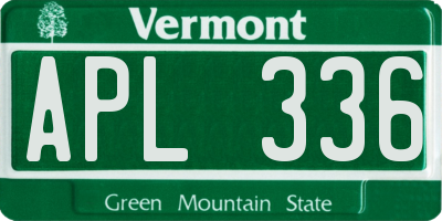 VT license plate APL336