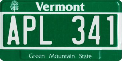 VT license plate APL341