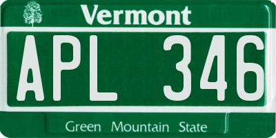 VT license plate APL346