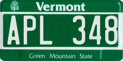 VT license plate APL348