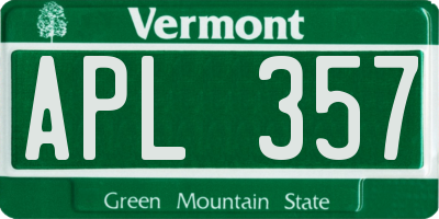 VT license plate APL357
