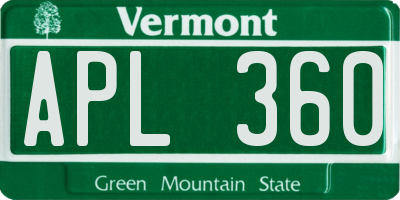 VT license plate APL360