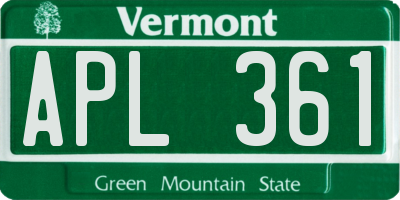 VT license plate APL361