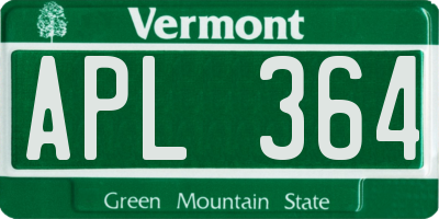 VT license plate APL364