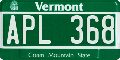VT license plate APL368