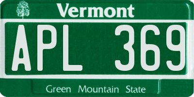 VT license plate APL369