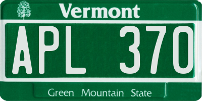 VT license plate APL370