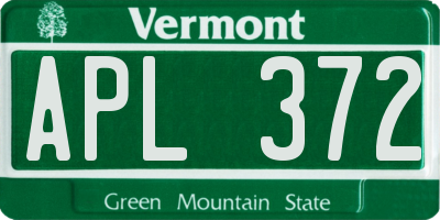 VT license plate APL372