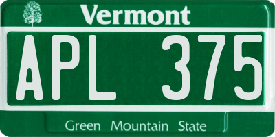 VT license plate APL375
