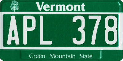 VT license plate APL378