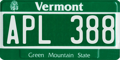 VT license plate APL388