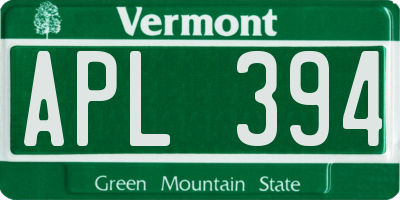 VT license plate APL394