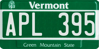 VT license plate APL395