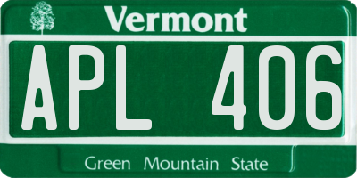 VT license plate APL406