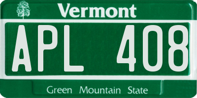VT license plate APL408