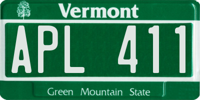 VT license plate APL411