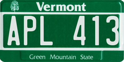 VT license plate APL413