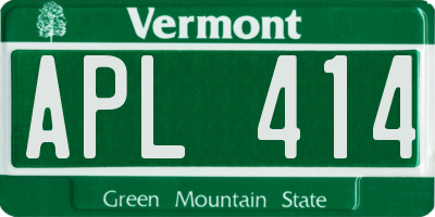VT license plate APL414