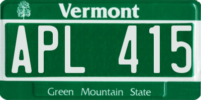 VT license plate APL415