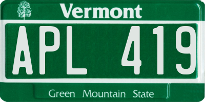 VT license plate APL419