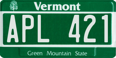 VT license plate APL421