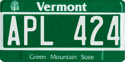 VT license plate APL424