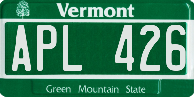 VT license plate APL426