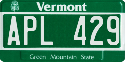 VT license plate APL429