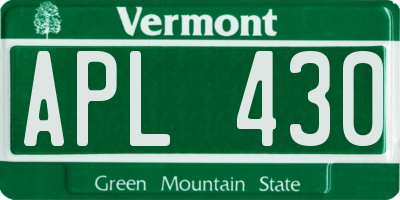 VT license plate APL430