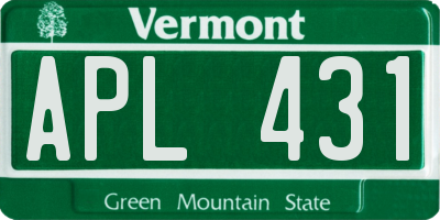 VT license plate APL431