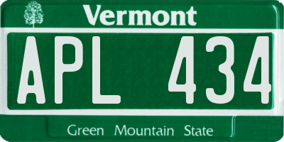 VT license plate APL434