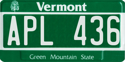 VT license plate APL436