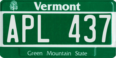 VT license plate APL437