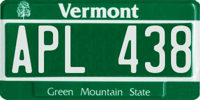 VT license plate APL438